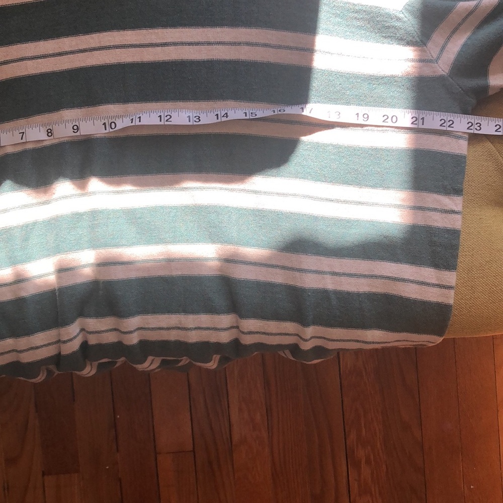 NWT Men's Sweater Cotton and Cashmere Blend- Light green and Ivory stripe I XL - Picture 12 of 13